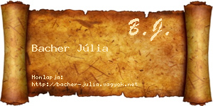 Bacher Júlia névjegykártya
